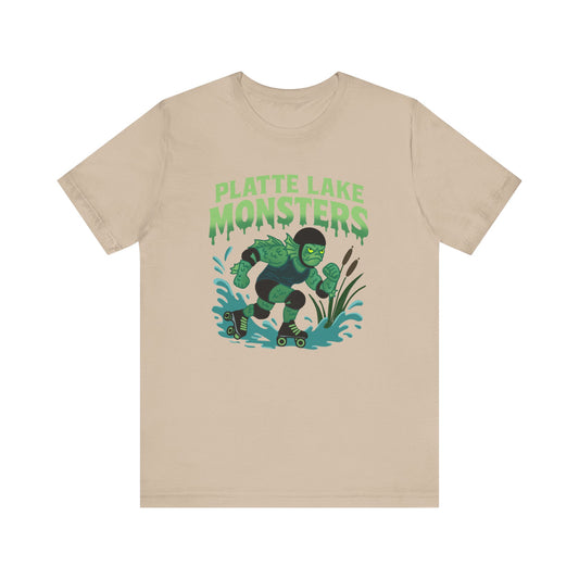 Unisex Tee - Platte Lake Monsters Roller Derby Mascot T-Shirt
