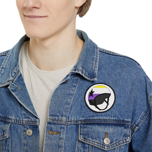 Non Binary Jammer Derby Iron-On Patches Helmet and Bags, Motorcycle Patches, Fun DIY Embellishments, Gift for Bikers, Pride Gear