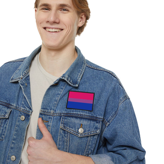 Pride Iron-On Patch, Bi Pride Flag Patch, Rainbow Pride Accessories, Denim Jacket Patch, LGBTQ+ Support Patch