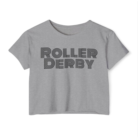 Roller Derby Festival Crop Top, Trendy Summer Tee, Edgy Graphic Shirt for Women, Perfect for Festivals, Gifts for Skaters