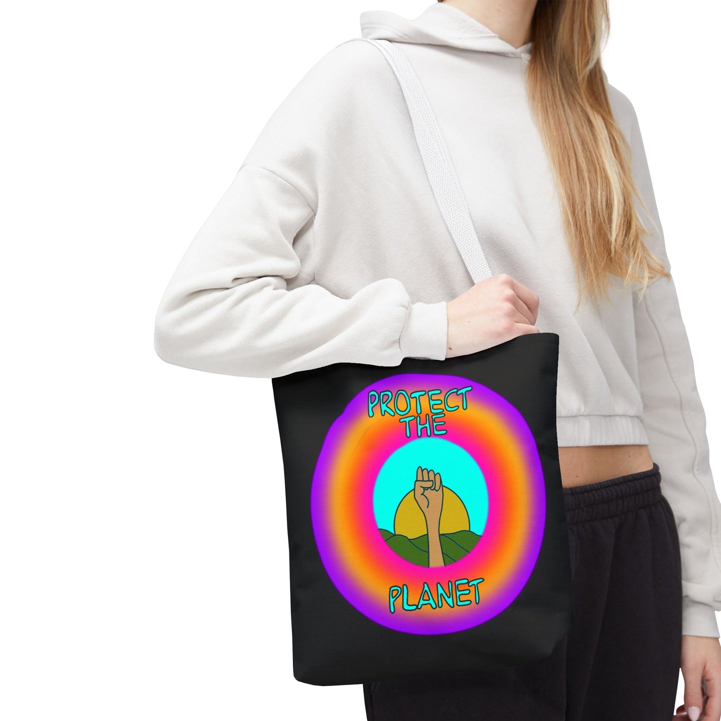 Eco-Friendly Tote Bag, Protect the Planet Design, Reusable Shopping Bag, Environmentally Conscious Gift, Earth Day Accessory, Sustainable