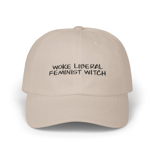 Black Text Woke Liberal Feminist Witch Dad Cap, Gender Equality Accessory, Gift for Feminists, Everyday Wear, Casual Fashion, Statement