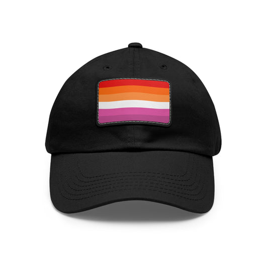 Lesbian Pride Dad Hat with Rainbow Leather Patch | Perfect for Pride, Casual Wear, Summer Outings, Gift for Him, Trendy Accessories