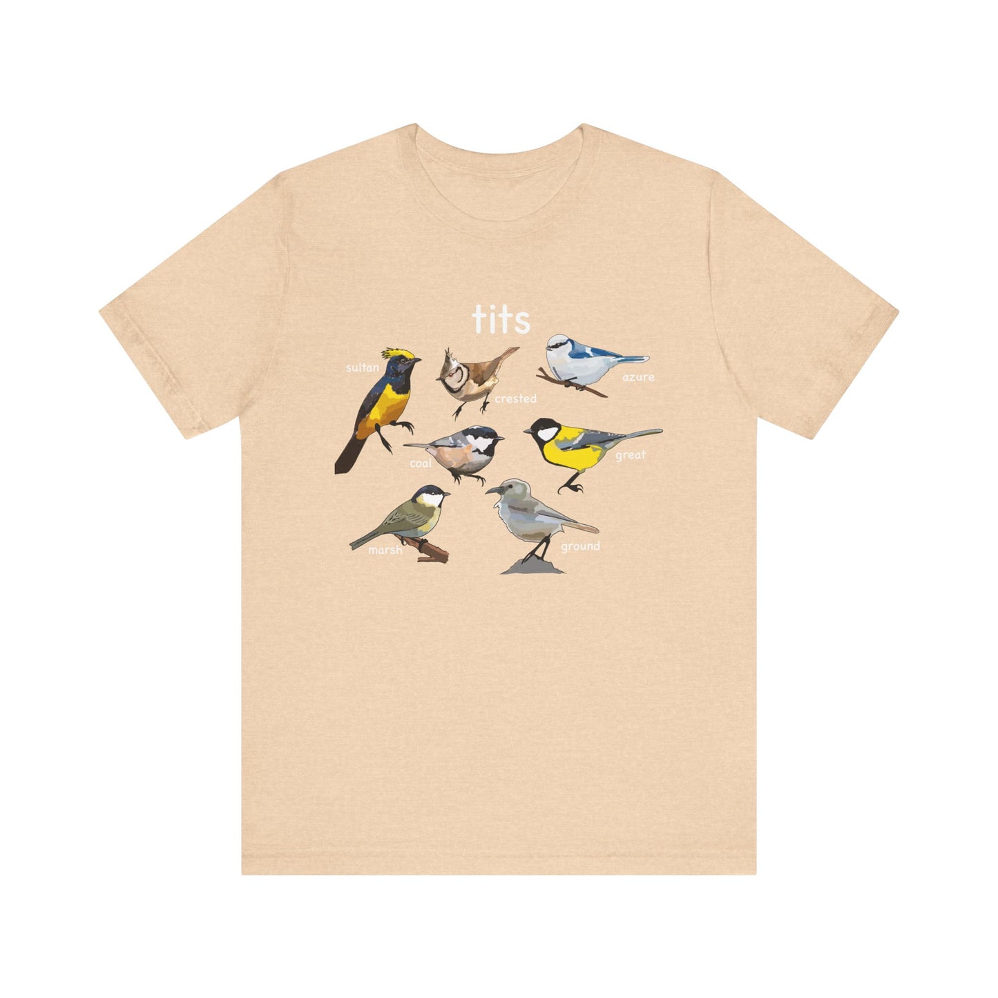 Bird Lover Tee Tits with Vintage Bird Illustrations, Nature Enthusiast Shirt, Gift for Birdwatchers, Eco-Friendly Fashion, Cute Graphic Tee,