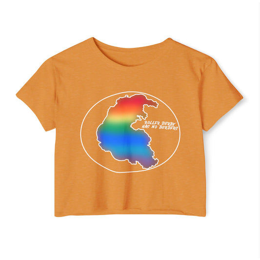 Rainbow Borderless Derby Festival Crop Top - Perfect for Summer Events, Beach Days, Pride Celebrations, Boho Style, Casual Outings