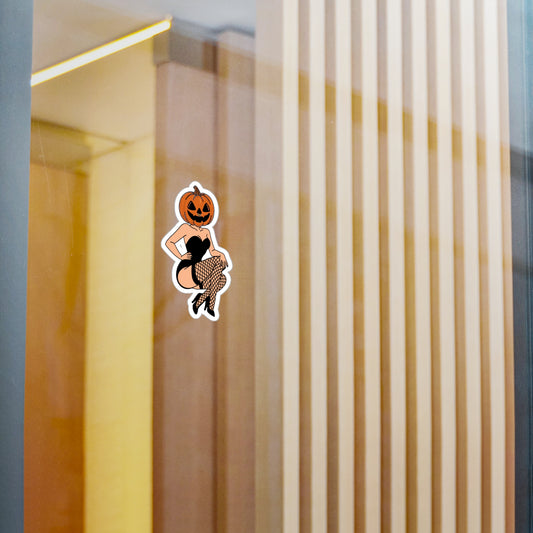 Halloween Pumpkin Girl Kiss-Cut Vinyl Decals, Cute Halloween Decor, Trick or Treat Stickers, Party Supplies, Spooky Wall Art