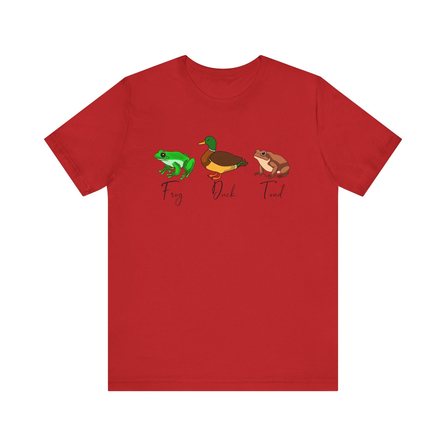 FDT- Frog Duck Toad Tee - Unisex Jersey Short Sleeve Shirt for Nature Lovers, Perfect for Gifts, Animal Lovers, Earth Day, Casual Wear