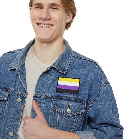 Non Binary Pride Iron-On Patches for Jackets, Denim, Backpacks, LGBTQ+ Flag Patches, Gender Nonconformity, Celebrate Identity, Customizable