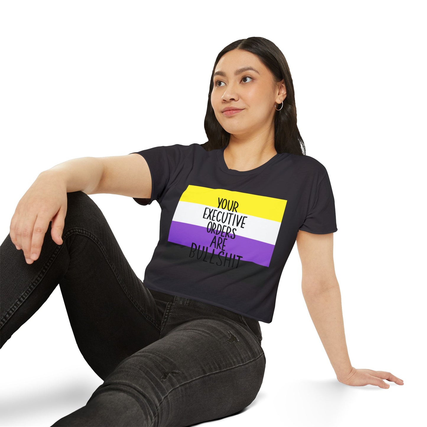EO Bull Non Binary Crop Top, LGBTQ+ Pride Apparel, Summer Party Shirt, Casual Wear, Empowerment Clothing, Gift for Activists