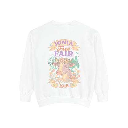 Ionia Fair Unisex Garment-Dyed Sweatshirt, Cozy Sweatshirt, Graphic Sweatshirt, Festival Attire, Vintage Feel, Gift for Fair Lovers