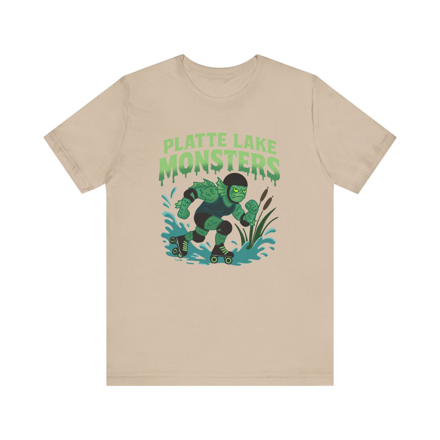 Unisex Tee - Platte Lake Monsters Roller Derby Mascot T-Shirt