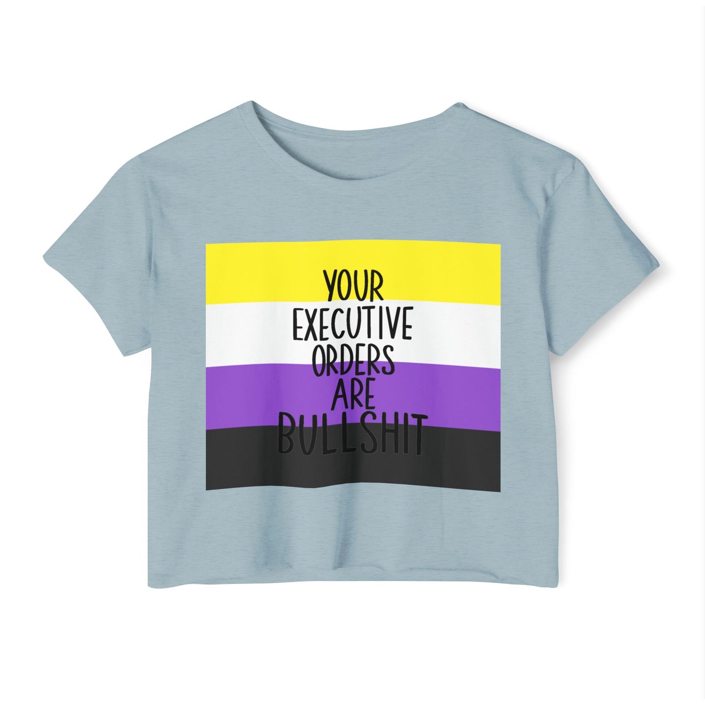 EO Bull Non Binary Crop Top, LGBTQ+ Pride Apparel, Summer Party Shirt, Casual Wear, Empowerment Clothing, Gift for Activists