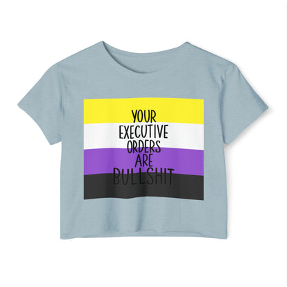 EO Bull Non Binary Crop Top, LGBTQ+ Pride Apparel, Summer Party Shirt, Casual Wear, Empowerment Clothing, Gift for Activists