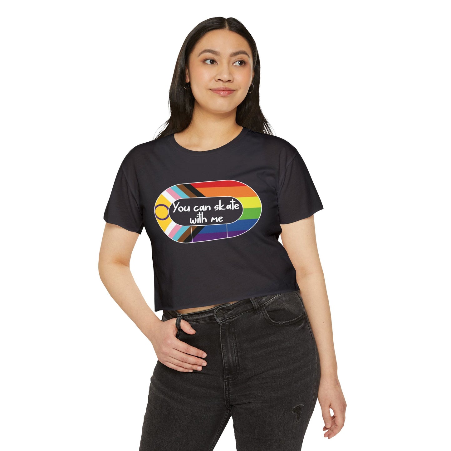 Derby Inclusion Women's Festival Crop Top - Perfect for Skating, Music Festivals, Summer Vibes, Pride Events, Casual Outings, Gift Idea