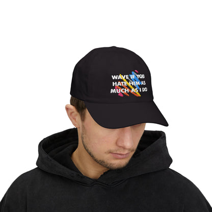 Wave if You Hate Him as Much as I do Rainbow Embroidered Classic Dad Cap, Trendy Adjustable Cap