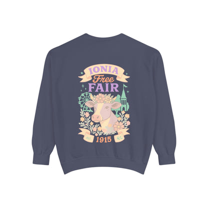 Ionia Fair Unisex Garment-Dyed Sweatshirt, Cozy Sweatshirt, Graphic Sweatshirt, Festival Attire, Vintage Feel, Gift for Fair Lovers