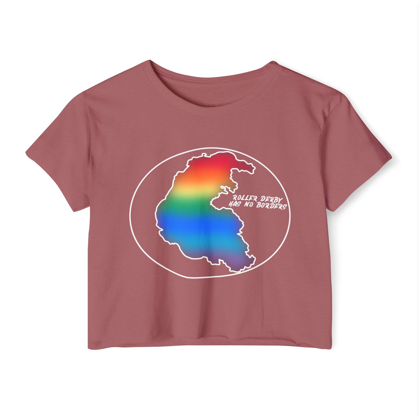 Rainbow Borderless Derby Festival Crop Top - Perfect for Summer Events, Beach Days, Pride Celebrations, Boho Style, Casual Outings