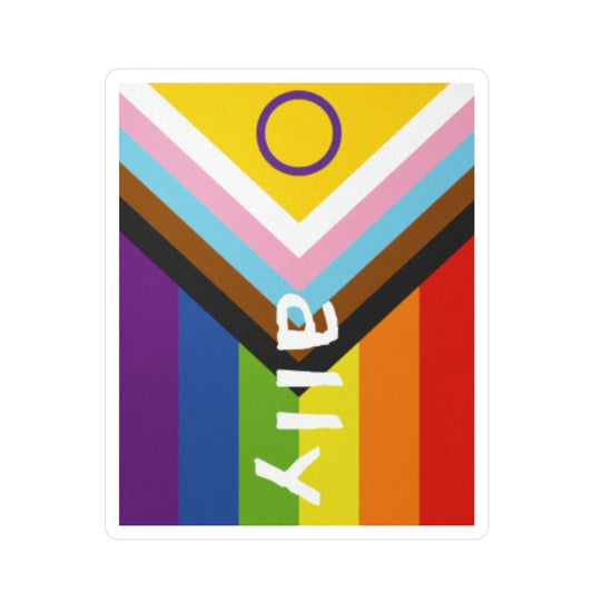 Vinyl Decal Sticker - Progressive Pride Flag with Ally Print