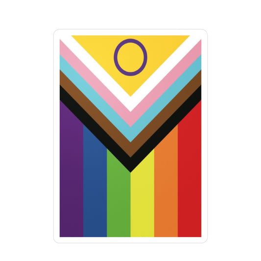 Progressive Pride Flag Kiss-Cut Vinyl Decals, Colorful LGBTQ+ Stickers, Rainbow Decor for Windows, Laptop, Water Bottles, Gifts