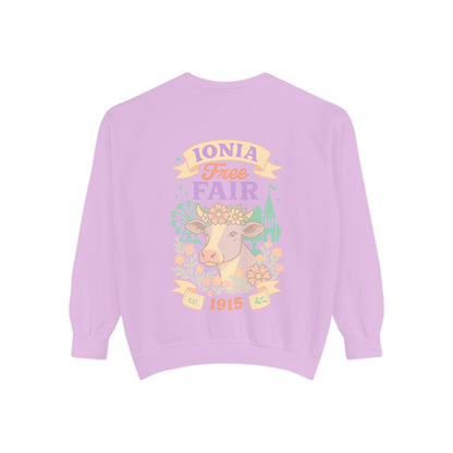 Ionia Fair Unisex Garment-Dyed Sweatshirt, Cozy Sweatshirt, Graphic Sweatshirt, Festival Attire, Vintage Feel, Gift for Fair Lovers