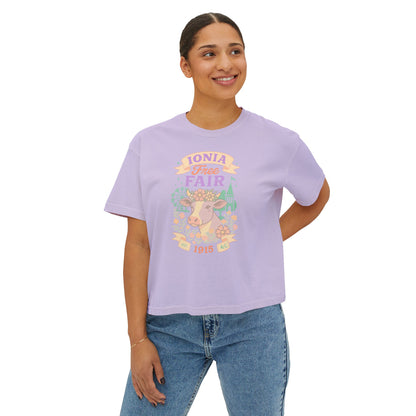Vintage Ionia Free Fair Women's Boxy Tee, Casual Summer T-Shirt, Graphic Tee, Festival Shirt, Gift for Her