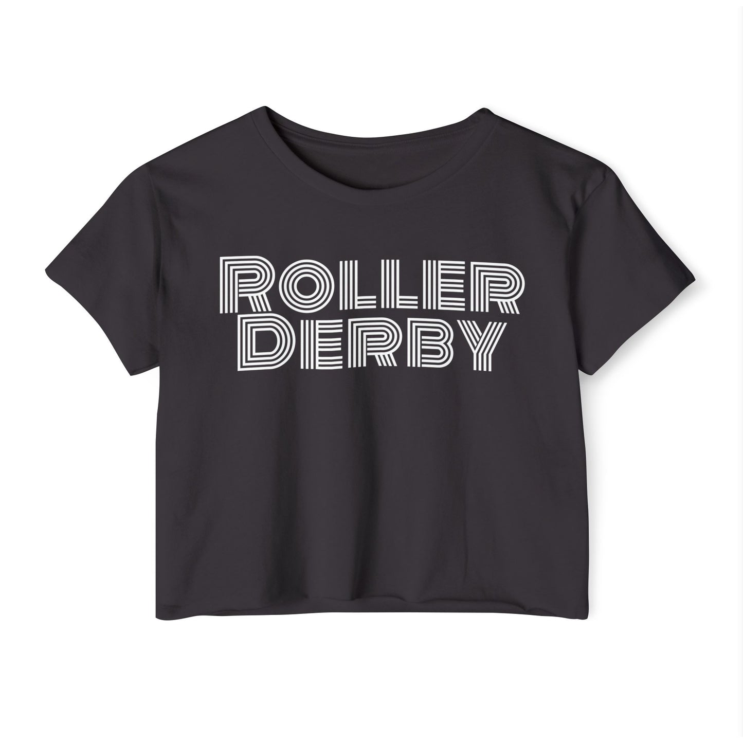 Roller Derby Festival Crop Top, Trendy Summer Tee, Edgy Graphic Shirt for Women, Perfect for Festivals, Gifts for Skaters