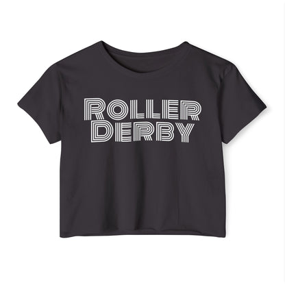Roller Derby Festival Crop Top, Trendy Summer Tee, Edgy Graphic Shirt for Women, Perfect for Festivals, Gifts for Skaters