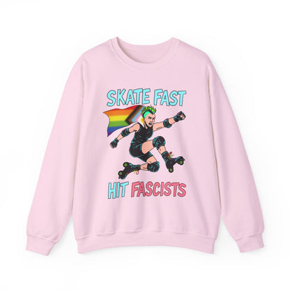 Skater Punk Sweatshirt with Progressive Pride Flag Cape - Crewneck
