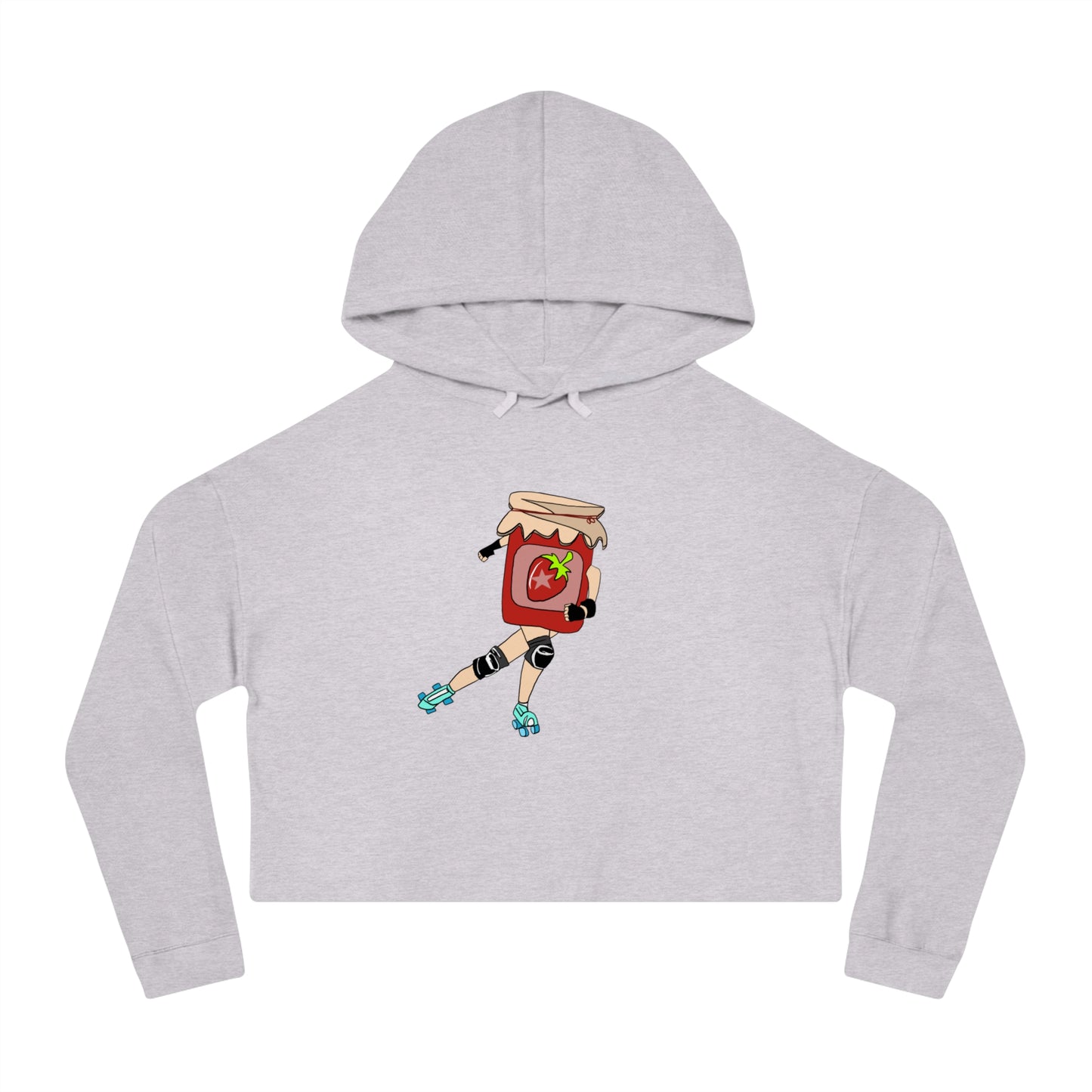 Strawberry Jammer Women Cropped Hooded Sweatshirt