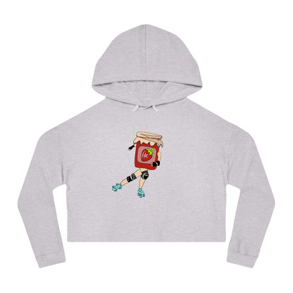 Strawberry Jammer Women Cropped Hooded Sweatshirt