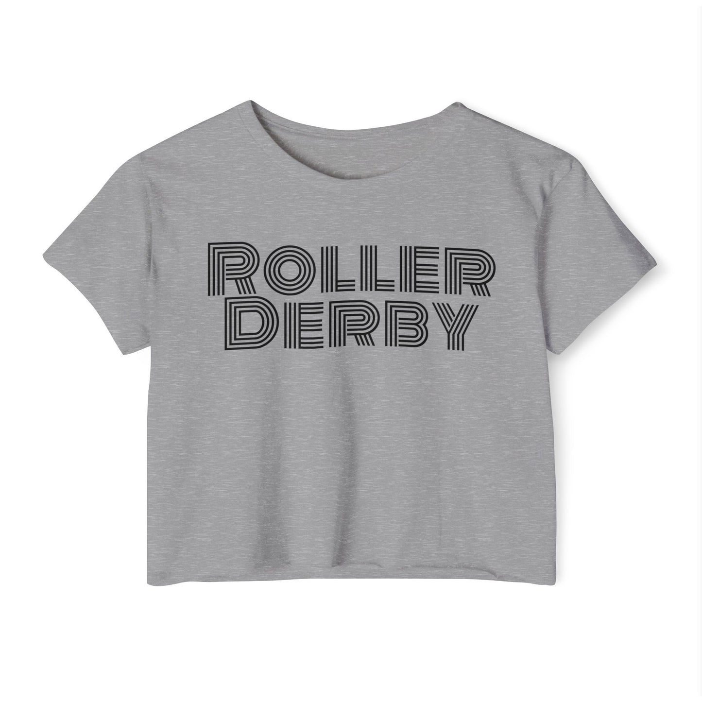 Roller Derby Festival Crop Top, Trendy Summer Tee, Edgy Graphic Shirt for Women, Perfect for Festivals, Gifts for Skaters