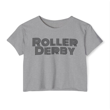 Roller Derby Festival Crop Top, Trendy Summer Tee, Edgy Graphic Shirt for Women, Perfect for Festivals, Gifts for Skaters