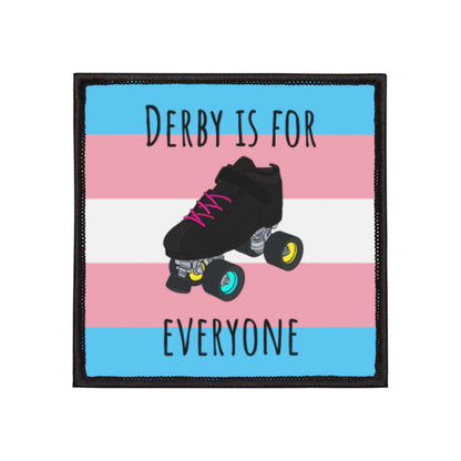 Trans Inclusive Derby Iron-On Patches, LGBTQ+ Roller Skating, Fun Patches for Jackets, Gear Accessories, Gift for Skaters, Pride Support