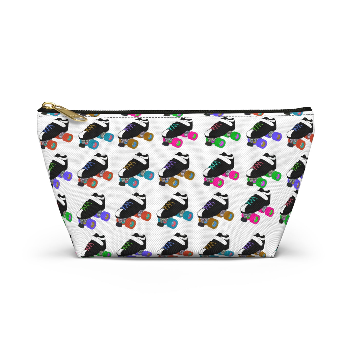 White Skate Bout Day Pouch, Makeup Bag, Travel Organizer, Holiday Gift, Fashion Pouch, Kid's Gift, Fun Clutch