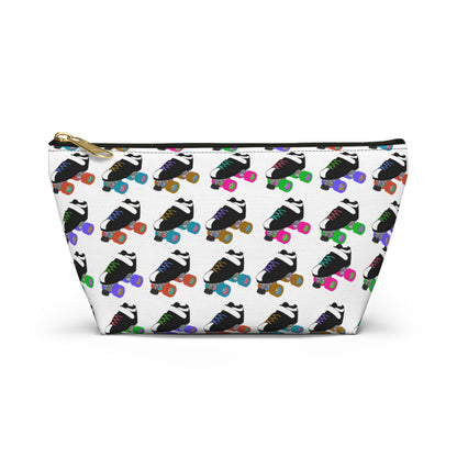 White Skate Bout Day Pouch, Makeup Bag, Travel Organizer, Holiday Gift, Fashion Pouch, Kid's Gift, Fun Clutch