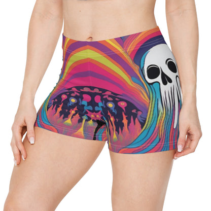 Psychedelic Skull Women's Shorts (AOP)