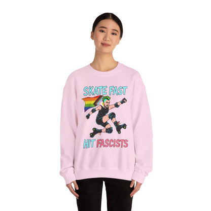Skater Punk Sweatshirt with Progressive Pride Flag Cape - Crewneck