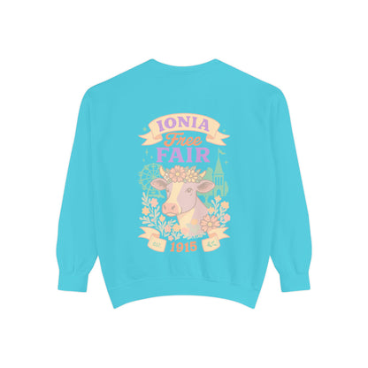 Ionia Fair Unisex Garment-Dyed Sweatshirt, Cozy Sweatshirt, Graphic Sweatshirt, Festival Attire, Vintage Feel, Gift for Fair Lovers