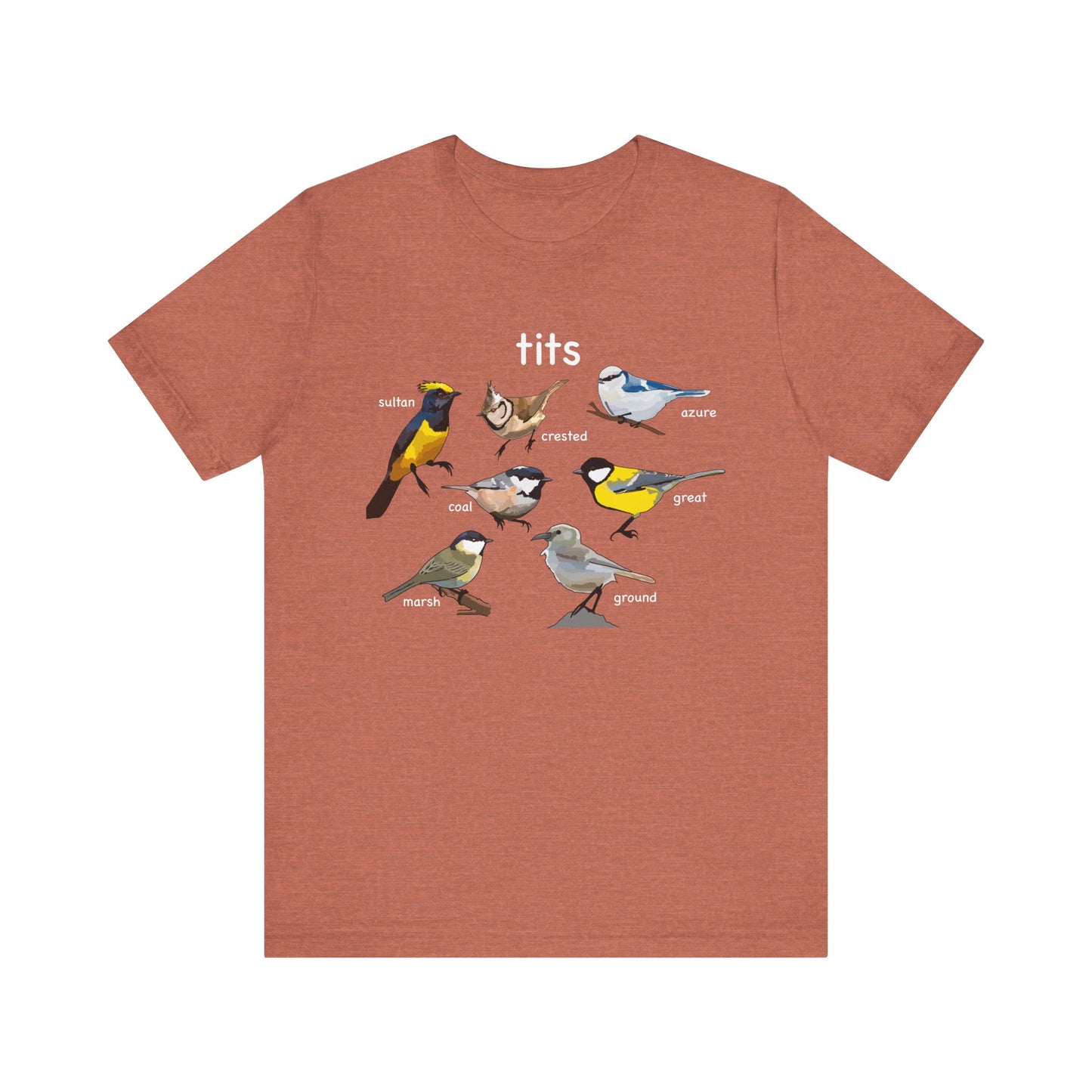 Bird Lover Tee Tits with Vintage Bird Illustrations, Nature Enthusiast Shirt, Gift for Birdwatchers, Eco-Friendly Fashion, Cute Graphic Tee,