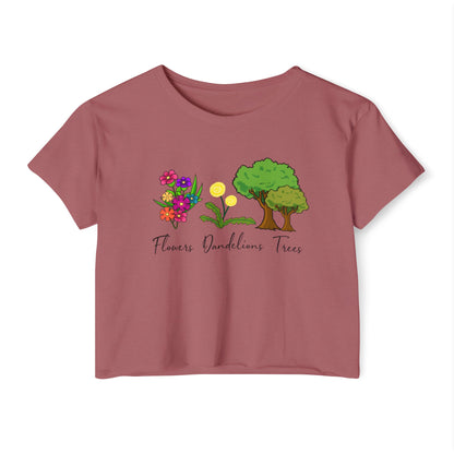 Subtle Anti Trump FDT Floral Festival Crop Top - Boho Chic, Summer Vibes, Women's Clothing, Outdoor Events, Eco-Friendly Fashion