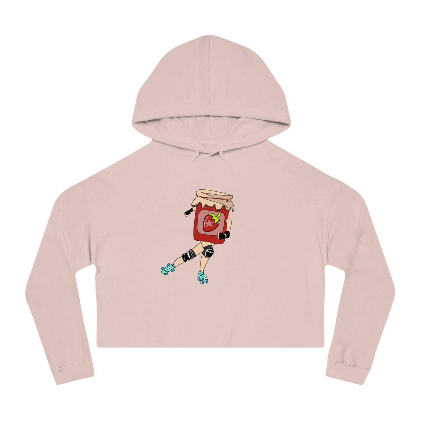 Strawberry Jammer Women Cropped Hooded Sweatshirt