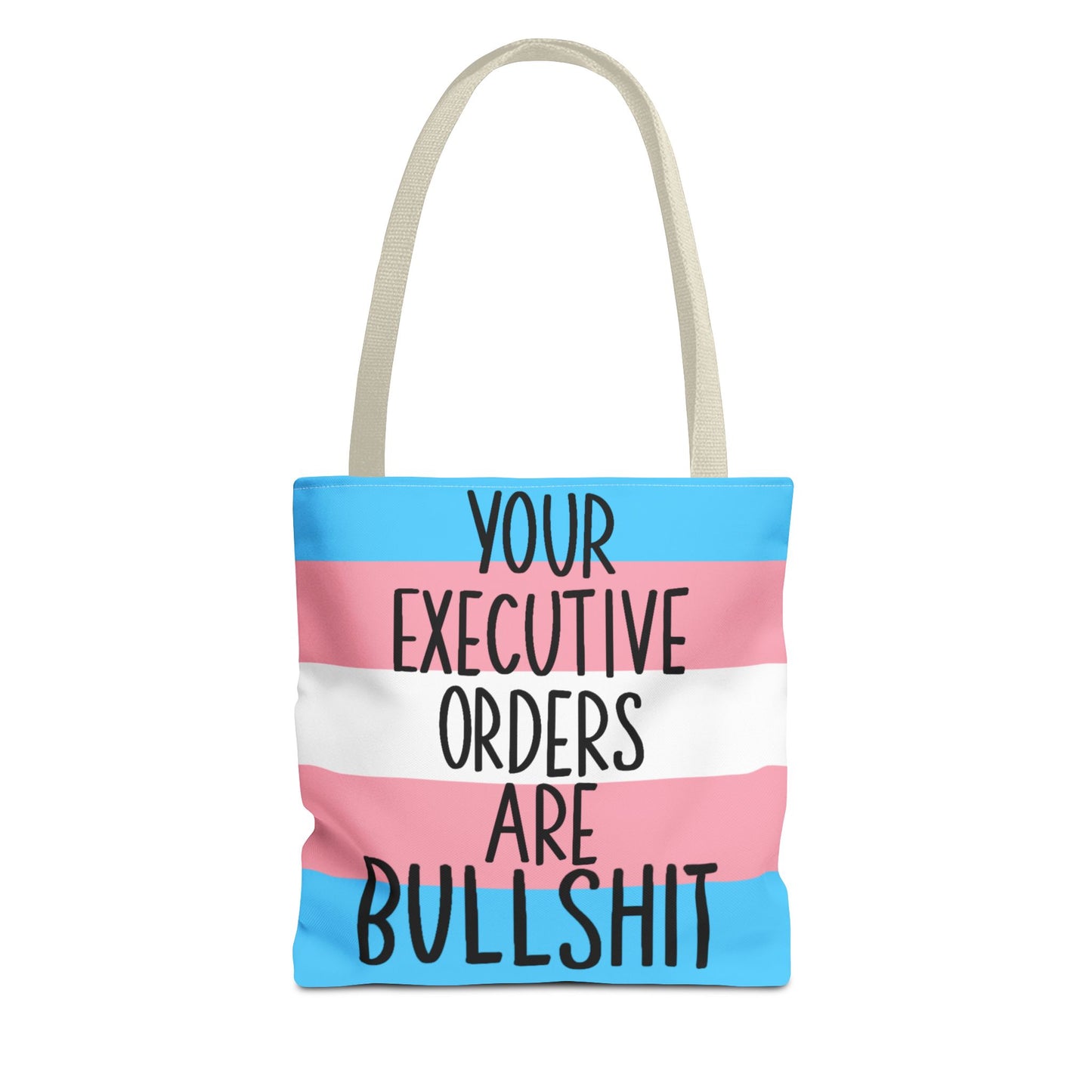 Trans Bold Statement Tote Bag | Fun & Activist Fashion | LGBTQ+ Pride, Gift for Friends, Everyday Use, Shopping, Eco-Friendly Bag, Statement