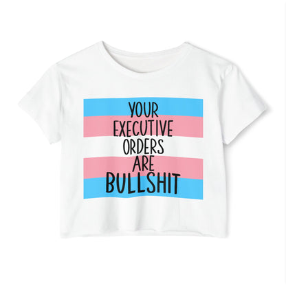 EO Bull Crop Top Trans Flag LGBTQ+ Pride Apparel, Fun Summer Top, Casual Wear, Empowerment Shirt, Music Festival Outfit