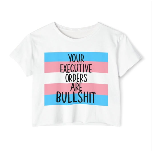 EO Bull Crop Top Trans Flag LGBTQ+ Pride Apparel, Fun Summer Top, Casual Wear, Empowerment Shirt, Music Festival Outfit