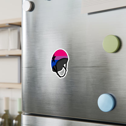 Bisexual Jammer LGBTQ+ Pride Helmet Vinyl Decals, Colorful Stickers for Bikers, Perfect for Gear, Car Windows, or Skateboards, LGBTQ Gifts