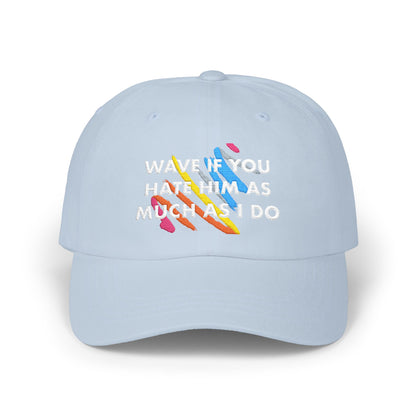 Wave if You Hate Him as Much as I do Rainbow Embroidered Classic Dad Cap, Trendy Adjustable Cap