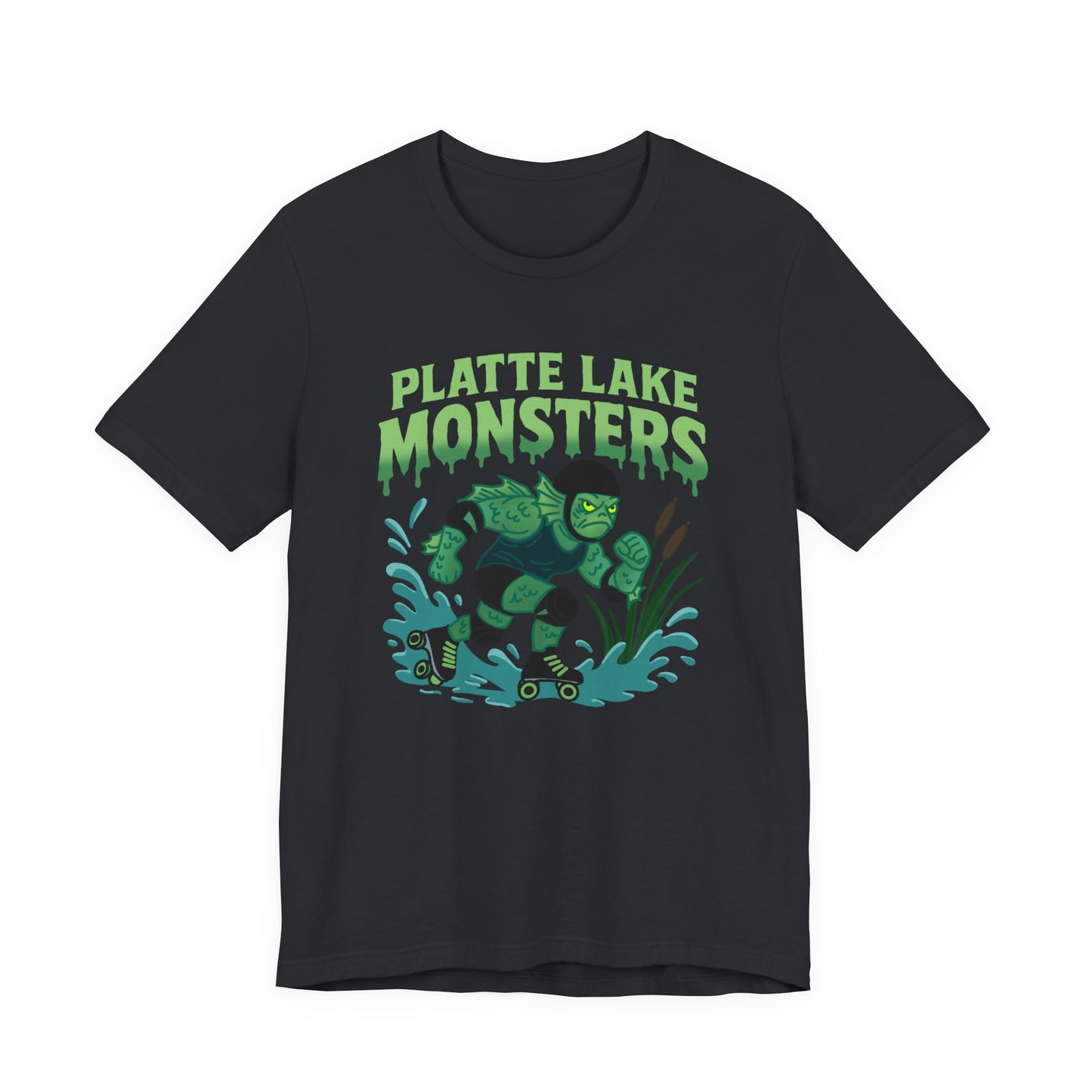 Unisex Tee - Platte Lake Monsters Roller Derby Mascot T-Shirt