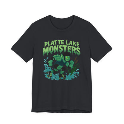 Unisex Tee - Platte Lake Monsters Roller Derby Mascot T-Shirt