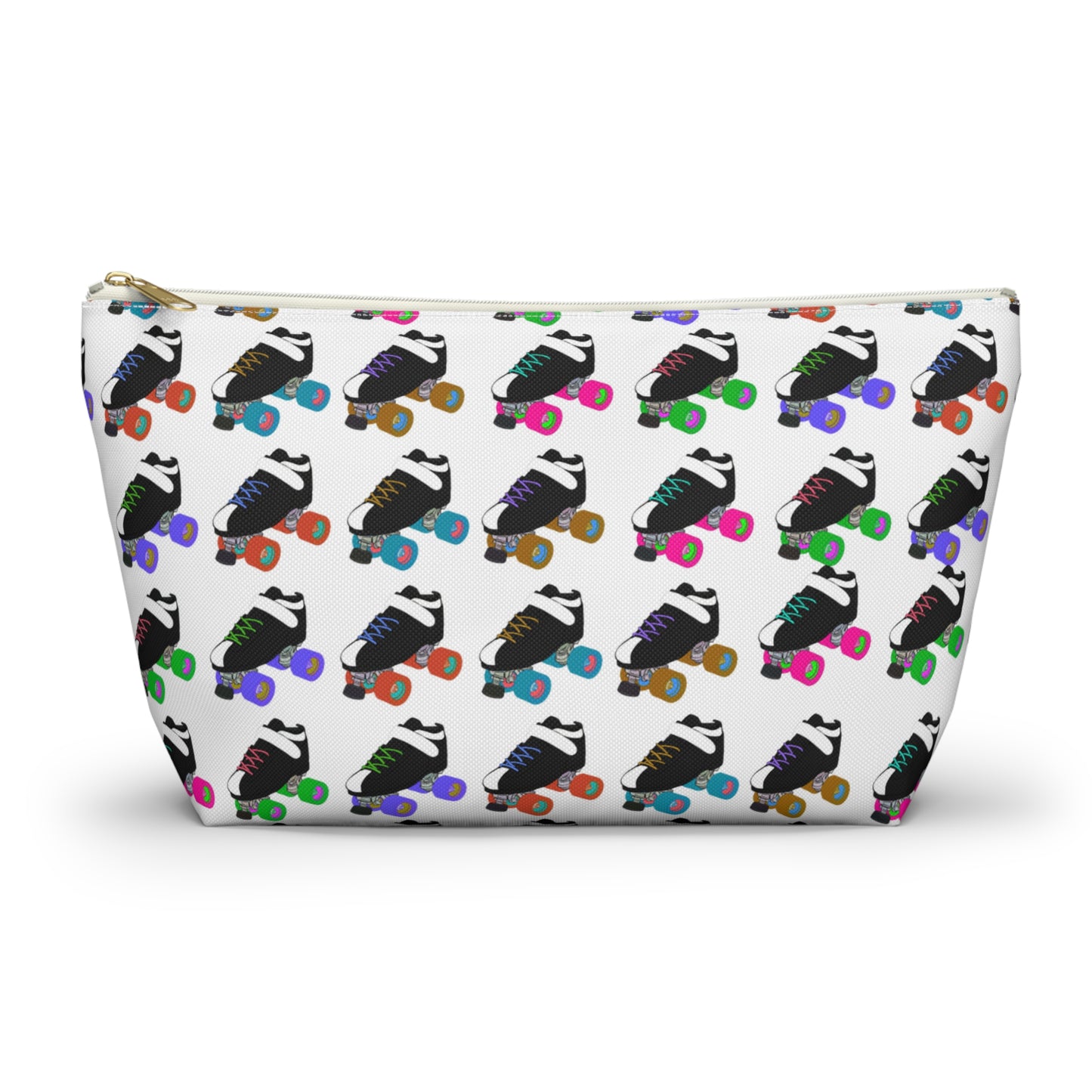 White Skate Bout Day Pouch, Makeup Bag, Travel Organizer, Holiday Gift, Fashion Pouch, Kid's Gift, Fun Clutch