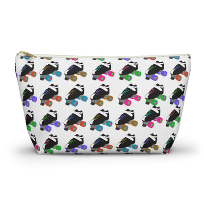White Skate Bout Day Pouch, Makeup Bag, Travel Organizer, Holiday Gift, Fashion Pouch, Kid's Gift, Fun Clutch